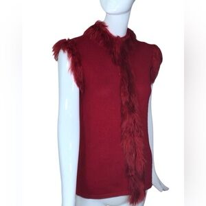 Alicia Adams Alpaca Small (S) Red Alpaca Vest